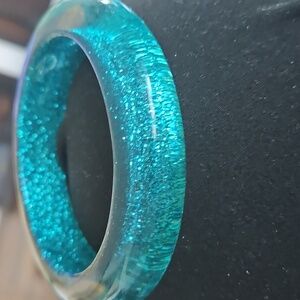 Sparkling Teal Bangle Bracelet